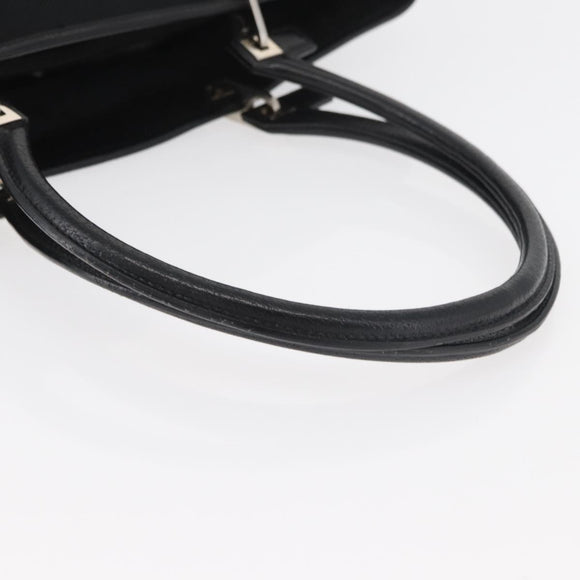 Salvatore Ferragamo Gancini Tote Bag Nylon Black Silver Auth 176841A