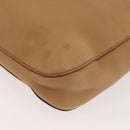 GUCCI Horsebit Shoulder Bag Leather Beige Gold 101975 Auth 176842A-9