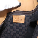 GUCCI Horsebit Shoulder Bag Leather Beige Gold 101975 Auth 176842A-17