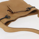 GUCCI Horsebit Shoulder Bag Leather Beige Gold 101975 Auth 176842A-6