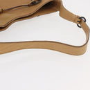 GUCCI Horsebit Shoulder Bag Leather Beige Gold 101975 Auth 176842A-7