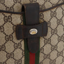 GUCCI GG Supreme Web Sherry Line Shoulder Bag PVC Beige Gold Auth 176846-18