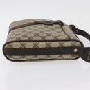 GUCCI GG Supreme Web Sherry Line Shoulder Bag PVC Beige Gold Auth 176846-3