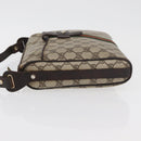 GUCCI GG Supreme Web Sherry Line Shoulder Bag PVC Beige Gold Auth 176846-4