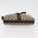 GUCCI GG Supreme Web Sherry Line Shoulder Bag PVC Beige Gold Auth 176846-5