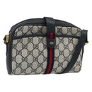 GUCCI Micro GG Supreme Sherry Line Bag PVC Navy Gold 116 02 055 Auth 176847-1