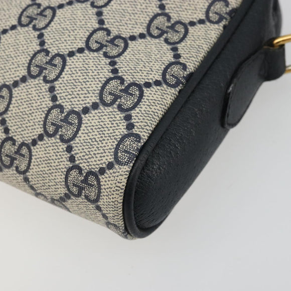 GUCCI Micro GG Supreme Sherry Line Bag PVC Navy Gold 116 02 055 Auth 176847