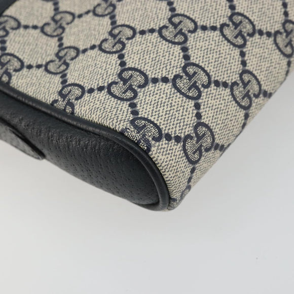 GUCCI Micro GG Supreme Sherry Line Bag PVC Navy Gold 116 02 055 Auth 176847