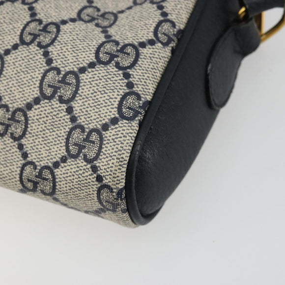 GUCCI Micro GG Supreme Sherry Line Bag PVC Navy Gold 116 02 055 Auth 176847