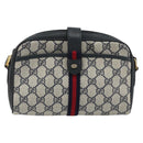 GUCCI Micro GG Supreme Sherry Line Bag PVC Navy Gold 116 02 055 Auth 176847-2