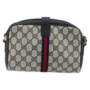 GUCCI Micro GG Supreme Sherry Line Bag PVC Navy Gold 116 02 055 Auth 176847-3