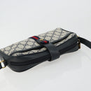 GUCCI Micro GG Supreme Sherry Line Bag PVC Navy Gold 116 02 055 Auth 176847-6