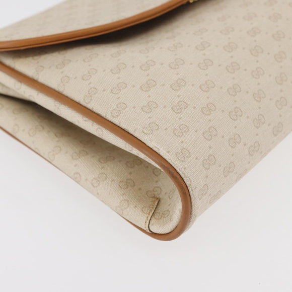 GUCCI Micro GG Supreme Shoulder Bag PVC Ivory Gold 004 14 1923 Auth 176849