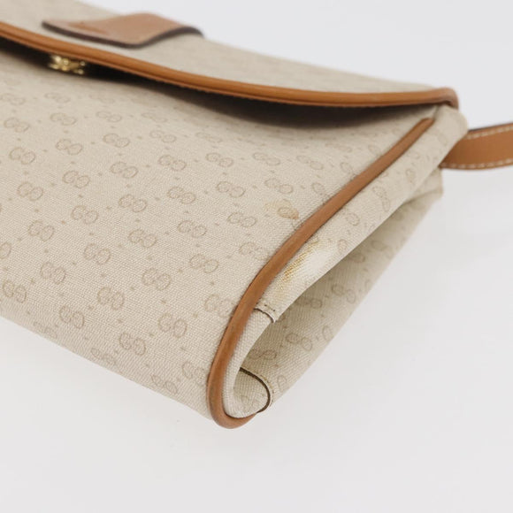 GUCCI Micro GG Supreme Shoulder Bag PVC Ivory Gold 004 14 1923 Auth 176849