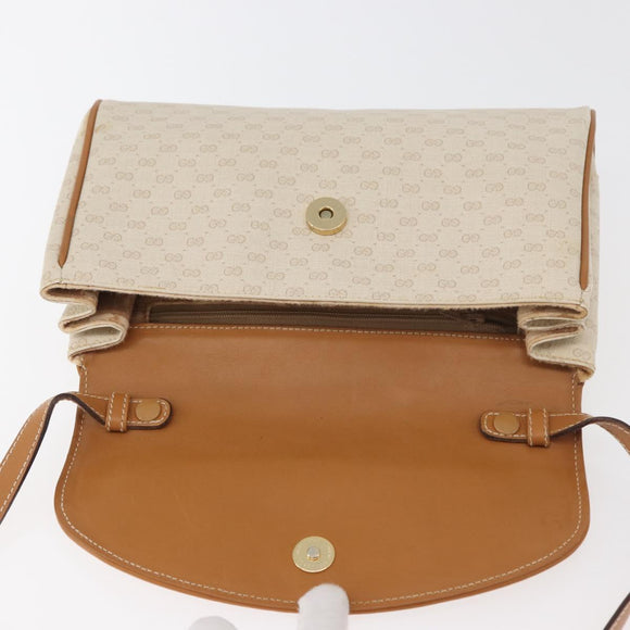 GUCCI Micro GG Supreme Shoulder Bag PVC Ivory Gold 004 14 1923 Auth 176849