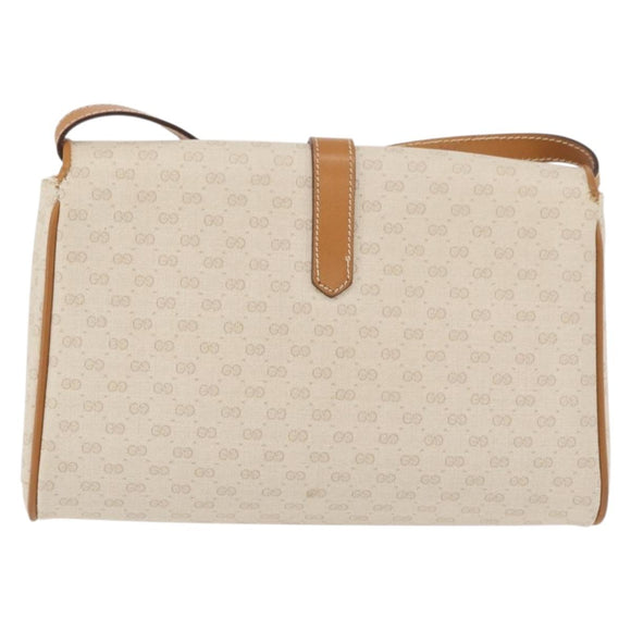 GUCCI Micro GG Supreme Shoulder Bag PVC Ivory Gold 004 14 1923 Auth 176849