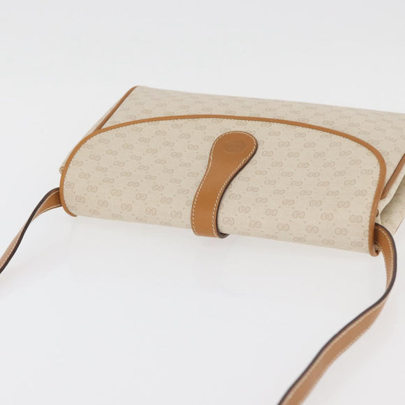 GUCCI Micro GG Supreme Shoulder Bag PVC Ivory Gold 004 14 1923 Auth 176849