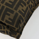 FENDI Zucca Canvas Shoulder Bag Black Brown Auth 176850A-10