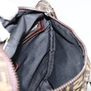 FENDI Zucca Canvas Shoulder Bag Black Brown Auth 176850A-18