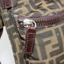 FENDI Zucca Canvas Shoulder Bag Black Brown Auth 176850A-22