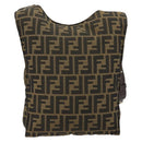 FENDI Zucca Canvas Shoulder Bag Black Brown Auth 176850A-3