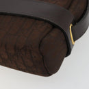 Christian Dior Trotter Canvas Shoulder Bag Brown Gold Auth 176852A-14