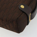 Christian Dior Trotter Canvas Shoulder Bag Brown Gold Auth 176852A-16
