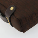 Christian Dior Trotter Canvas Shoulder Bag Brown Gold Auth 176852A-9