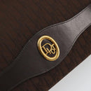 Christian Dior Trotter Canvas Shoulder Bag Brown Gold Auth 176852A-17