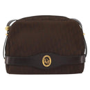 Christian Dior Trotter Canvas Shoulder Bag Brown Gold Auth 176852A-13
