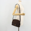 Christian Dior Trotter Canvas Shoulder Bag Brown Gold Auth 176852A-21