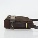 Christian Dior Trotter Canvas Shoulder Bag Brown Gold Auth 176852A-3