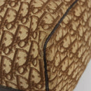 Christian Dior Trotter Canvas Boston Bag Beige Gold Auth 176853-14
