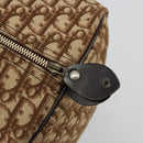 Christian Dior Trotter Canvas Boston Bag Beige Gold Auth 176853-10