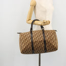 Christian Dior Trotter Canvas Boston Bag Beige Gold Auth 176853-18