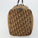 Christian Dior Trotter Canvas Boston Bag Beige Gold Auth 176853-4