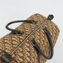 Christian Dior Trotter Canvas Boston Bag Beige Gold Auth 176853-6