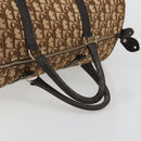 Christian Dior Trotter Canvas Boston Bag Beige Gold Auth 176853-7