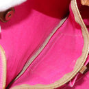 Miu Miu Tote Bag Canvas Pink Gold Auth 176854A-21