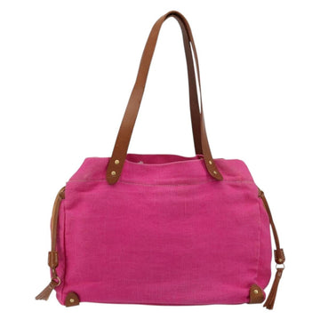 Miu Miu Tote Bag Canvas Pink Gold Auth 176854A - 0