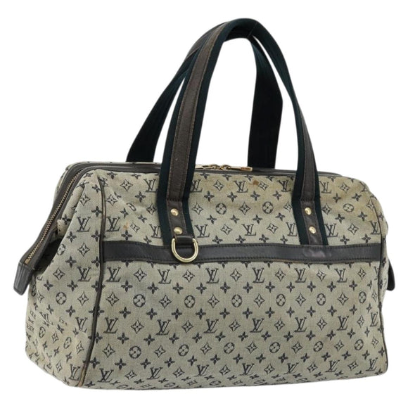LOUIS VUITTON Monogram Mini Josephine GM Hand Bag Blue M92211 LV Auth 176856