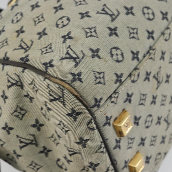 LOUIS VUITTON Monogram Mini Josephine GM Hand Bag Blue M92211 LV Auth 176856