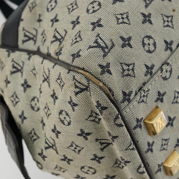 LOUIS VUITTON Monogram Mini Josephine GM Hand Bag Blue M92211 LV Auth 176856