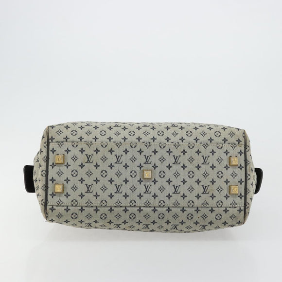 LOUIS VUITTON Monogram Mini Josephine GM Hand Bag Blue M92211 LV Auth 176856