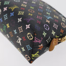LOUIS VUITTON Multicolor Pochette Cosmetic Pouch Black M47355 LV Auth 176857-16