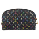 LOUIS VUITTON Multicolor Pochette Cosmetic Pouch Black M47355 LV Auth 176857-2