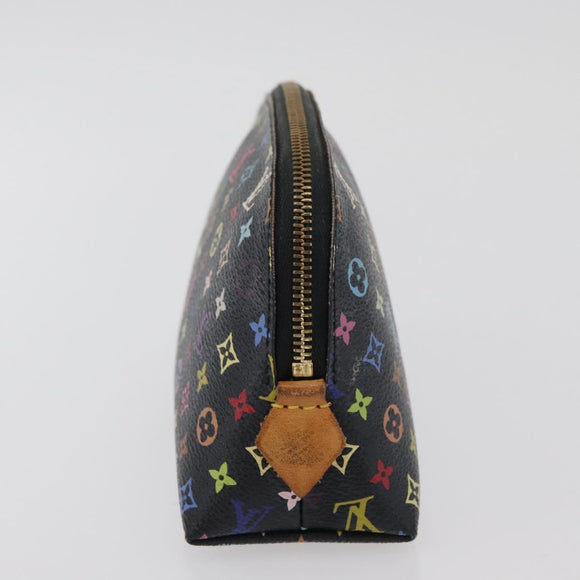 LOUIS VUITTON Multicolor Pochette Cosmetic Pouch Black M47355 LV Auth 176857