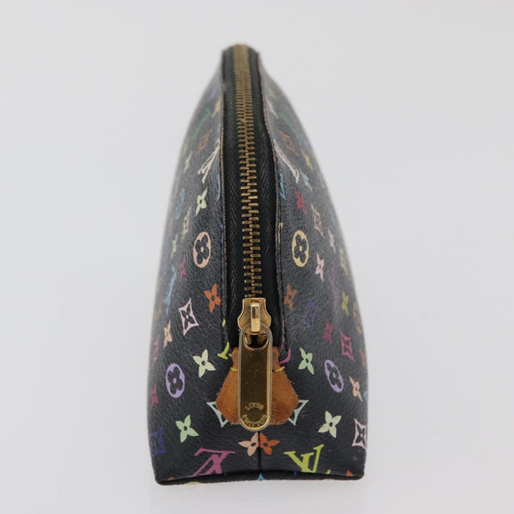 LOUIS VUITTON Multicolor Pochette Cosmetic Pouch Black M47355 LV Auth 176857