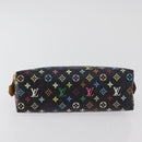 LOUIS VUITTON Multicolor Pochette Cosmetic Pouch Black M47355 LV Auth 176857-6