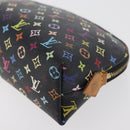 LOUIS VUITTON Multicolor Pochette Cosmetic Pouch Black M47355 LV Auth 176857-14